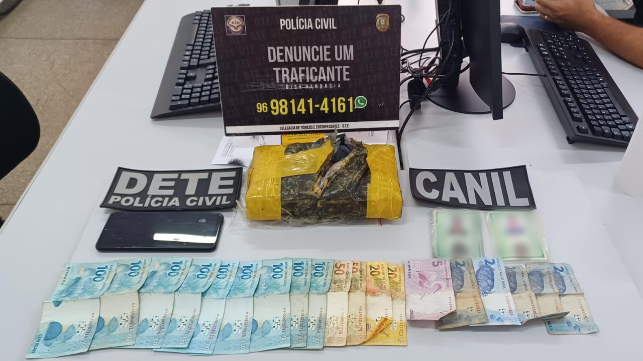 EM MACAPÁ, POLÍCIA CIVIL PRENDE HOMEM EM FLAGRANTE PELA PRÁTICA DO CRIME DE TRÁFICO DE DROGAS E APREENDE UM QUILO DE COCAÍNA